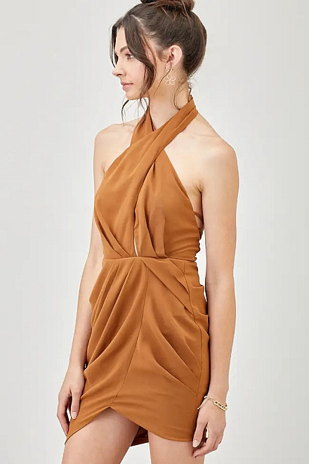 SUMMER DRESS IN BROWN