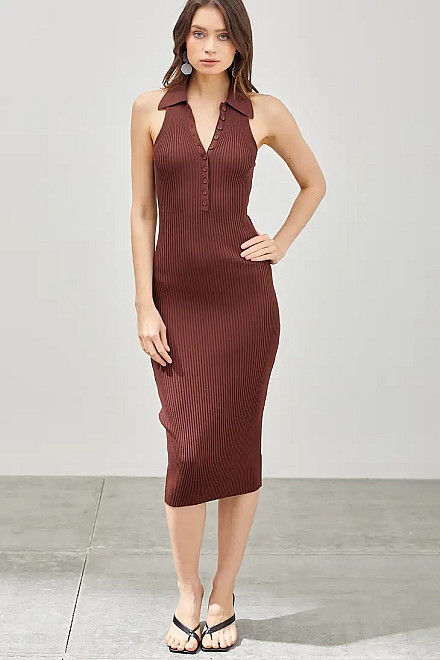 DEMI DRESS IN BROWN 
