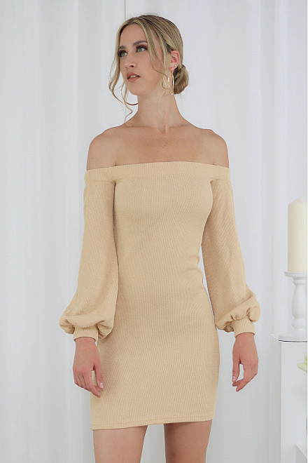 ANGELA SWEATER DRESS IN BEIGE