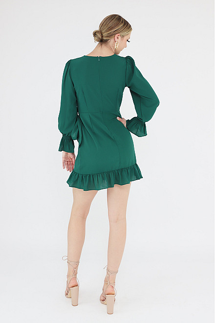 CATALINA RUFFLES DRESS IN GREEN