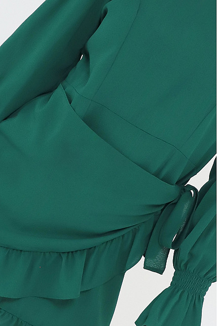 CATALINA RUFFLES DRESS IN GREEN